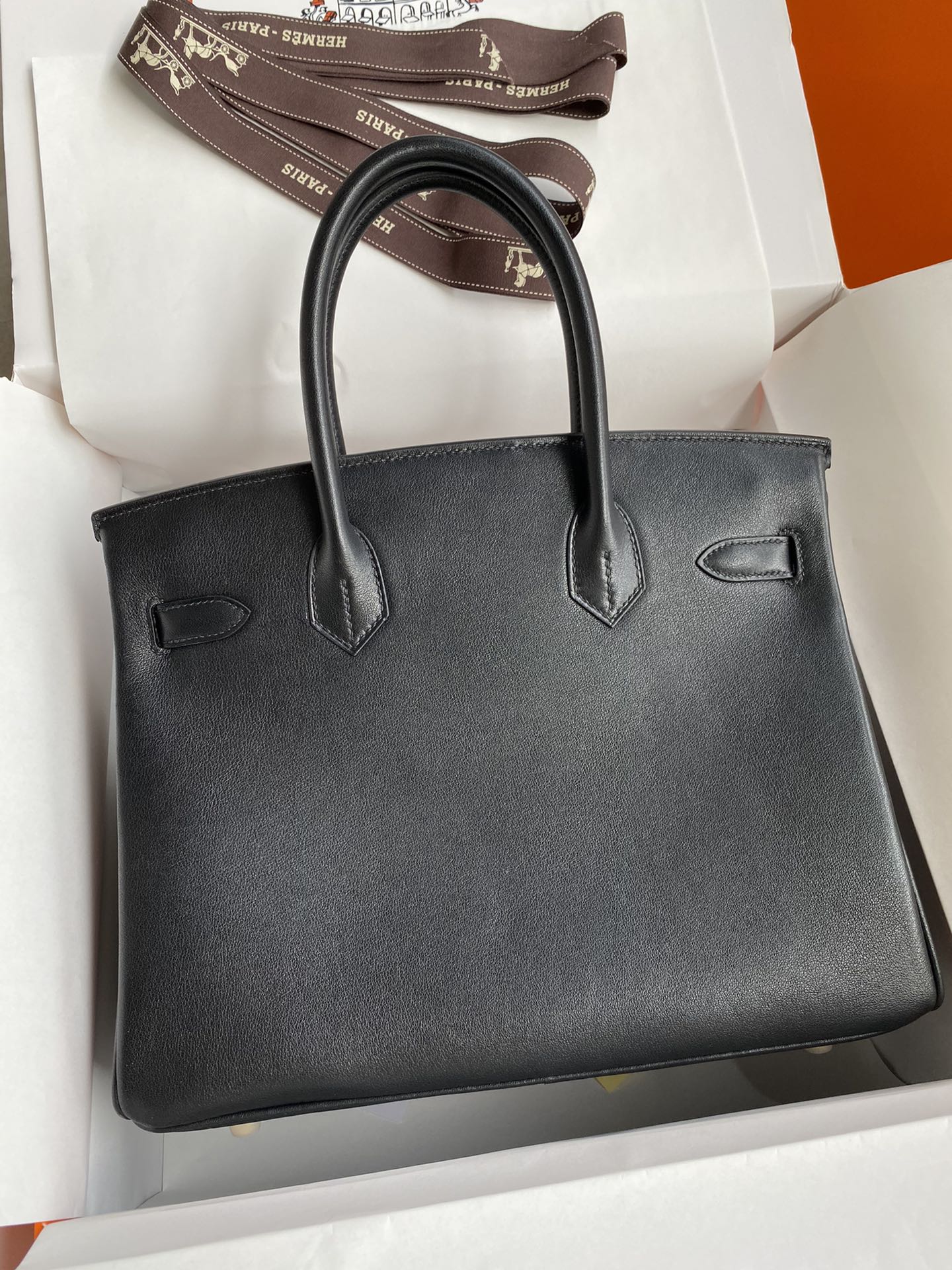 Hermes Birkin 30CM Swift Leather Handbag Black 